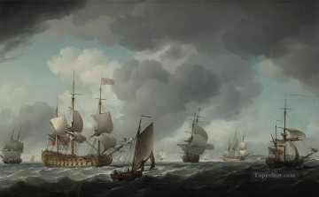 tormenta de buques de guerra Pinturas al óleo